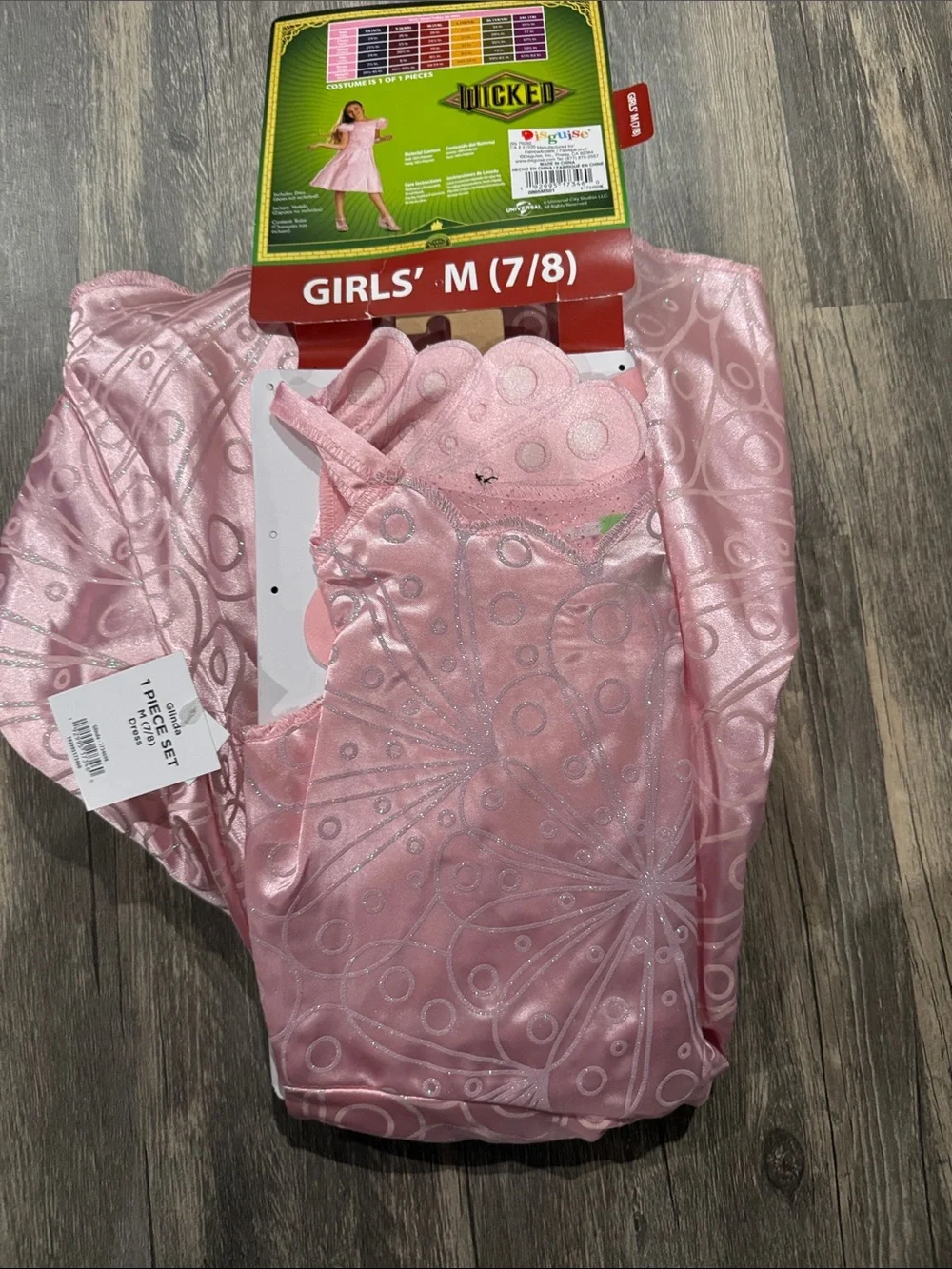 Wicked Glinda Girls' Dress Halloween Costume in Light Pink